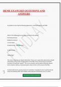 HEME EXAM 2025 QUESTIONS AND ANSWERS