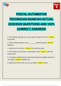 POSTAL AUTOMOTIVE TECHNICIAN EXAM 944 ACTUAL 2025&sol;2026 QUESTIONS AND 100&percnt; CORRECT ANSWERS