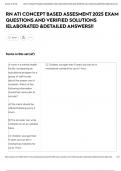 RN ATI CONCEPT BASED ASSESMENT 2025 EXAM QUESTIONS AND VERIFIED SOLUTIONS &vert;ELABORATED &DETAILED ANSWERS&excl;&excl;