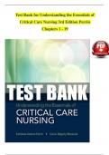 Test Bank for Understanding the Essentials of  Critical Care Nursing 3rd Edition Perrin  Chapters 1 - 19