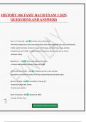 HISTORY 106 TAMU BACH EXAM 3 2025 QUESTIONS AND ANSWERS