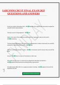 IAHCSMM CRCST FINAL EXAM 2025 QUESTIONS AND ANSWERS