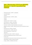 Quiz 1 Pharmacology 5334 Exam 2025&sol;2026 Questions & Answers Guaranteed Pass Solutions&period; 