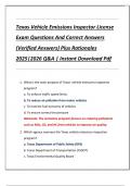 Texas Vehicle Emissions Inspector License  Exam Questions And Correct Answers  &lpar;Verified Answers&rpar; Plus Rationales  2025&vert;2026 Q&A &vert; Instant Download Pdf