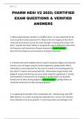PHARM HESI V2 2025&semi; CERTIFIED EXAM QUESTIONS & VERIFIED ANSWERS