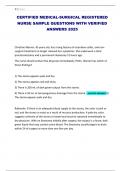 CERTIFIED MEDICAL-SURGICAL REGISTERED NURSE SAMPLE QUESTIONS WITH VERIFIED ANSWERS 2025
