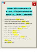 PACKAGE DEAL&colon;&colon;&colon; CHILD DEVELOPMENT EXAMS 2025&sol;2026 Q&A 100&percnt; PASS