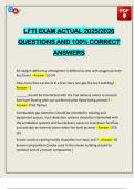 LFTI EXAM ACTUAL 2025&sol;2026 QUESTIONS AND 100&percnt; CORRECT ANSWERS