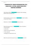 THERAPEUTIC CRISIS INTERVENTION &lpar;TCI&rpar; EXAM 2025 &vert; ACTUAL QUESTIONS WITH VERIFIED ANSWERS
