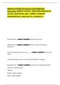 Advanced Health Assessment and Diagnostic  Reasoning NEWEST UPDATE  20252026 EXAM WITH  ACTUAL QUESTIONS AND  CORRECT VERIFIED ANSWERS&sol;WELL ANALYSED ALL GRADED A&plus;   