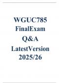  WGU C785 Final Exam 2025 &ndash; 100&percnt; Correct Answers