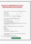 MICHIGAN JURISPRUDENCE EXAM 2025 QUESTIONS AND ANSWERS