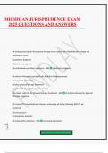 MICHIGAN JURISPRUDENCE EXAM 2025 QUESTIONS AND ANSWERS