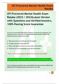 ATI Proctored Mental Health Exam  Retake &lpar;2023 &sol; 2024&rpar;Latest Version  with Questions and Verified Answers&comma;  100&percnt; Passing Score Guarantee