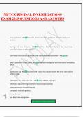 MPTC CRIMINAL INVESTIGATIONS EXAM 2025 QUESTIONS AND ANSWERS