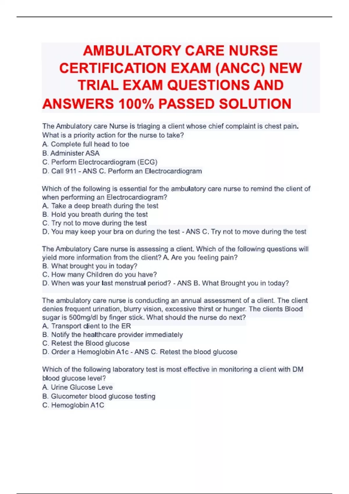 Ancap Study Guide ANCC Exam Bundle | Complete Study Guides & Practice Questions - Stuvia US