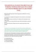 NUR 205 FINAL EXAM FUNDAMENTALS OF NURSING WITH RATIONALES INCLUDED ACCURATE PREDICTION GUARANTEED PASS 