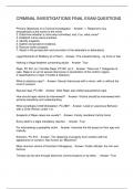 CRIMINAL INVESTIGATIONS FINAL EXAM QUESTIONS 