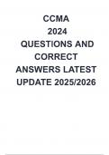 CCMA 2024 QUESTIONS AND CORRECT ANSWERS LATEST UPDATE 2025 - 2026&comma; GRADED A&plus;