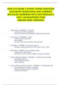 NUR 215 EXAM 3 STUDY GUIDE 2025&sol;2026  ACCURATE QUESTIONS AND CORRECT  DETAILED ANSWERS WITH RATIONALES &vert;&vert;  100&percnt; GUARANTEED PASS   <BRAND NEW VERSION> 