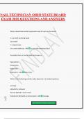 NAIL TECHNICIAN OHIO STATE BOARD EXAM 2025 QUESTIONS AND ANSWERS