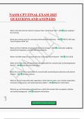NASM CPT FINAL EXAM 2025 QUESTIONS AND ANSWERS