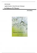 Test Bank for Applied Statistics I&colon; Basic Bivariate Techniques 3rd Edition &lpar;Warner&comma; 2020&rpar;&comma; Chapter 1-18 &vert;All Chapters 