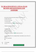 NC HEALTH SCIENCE 1 FINAL EXAM REVIEW 2025 QUESTIONS AND ANSWERS