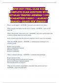 NFDN 2007 FINAL EXAM 2025 COMPLETE EXAM QUESTIONS WITH DETAILED VERIFIED ANSWERS &lpar;100&percnt; GUARANTEED PASS&excl;&excl;&rpar; &vert;&vert;ALREADY GRADED<<BRAND NEW VERSION>>