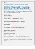 WASTEWATER COLLECTIONS GRADE 1 TEST  EXAM&vert;&vert; ACCURATE AND FREQUENTLY TESTED  QUESTIONS AND 100&percnt; CORRECT ANSWERS WITH  RATIONALES&vert;&vert; LATEST AND COMPLETE UPDATE  WITH EXPERT VERIFIED SOLUTIONS&vert;&vert; SURE PASS&excl;&excl; 