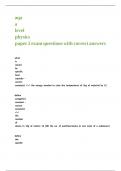 aqa a level physics paper 2 exam questions with correct answers