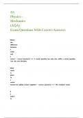 AS Physics - Mechanics &lpar;AQA&rpar; Exam Questions With Correct Answers&period;
