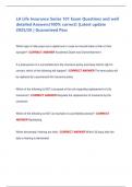 LA Life Insurance Series 101 Exam Questions and well  detailed Answers&lpar;100&percnt; correct&rpar; &vert;Latest update  2025&sol;26 &vert; Guaranteed Pass