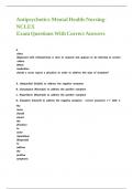 Antipsychotics-Mental Health-Nursing-NCLEX Exam Questions With Correct Answers&period;