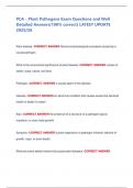 PCA - Plant Pathogens Exam Questions and Well  Detailed Answers&lpar;100&percnt; correct&rpar; LATEST UPDATE  2025&sol;26 