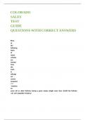 COLORADO SALES TEST GUIDE QUESTIONS WITH CORRECT ANSWERS 