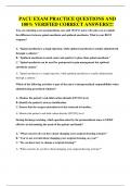 PACU EXAM PRACTICE QUESTIONS AND 100&percnt; VERIFIED CORRECT ANSWERS&excl;