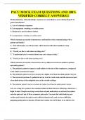 PACU MOCK EXAM QUESTIONS AND 100&percnt; VERIFIED CORRECT ANSWERS&excl;
