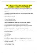PACU RN EXAM QUESTIONS AND 100&percnt; VERIFIED CORRECT ANSWERS&excl;