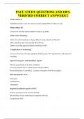 PACU STUDY QUESTIONS AND 100&percnt; VERIFIED CORRECT ANSWERS