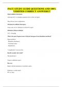 PACU STUDY GUIDE QUESTIONS AND 100&percnt; VERIFIED CORRECT ANSWERS&excl;