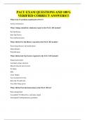 PACU EXAM QUESTIONS AND 100&percnt; VERIFIED CORRECT ANSWERS&excl;&excl;