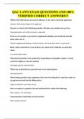 QAC LAWS EXAM QUESTIONS AND 100&percnt; VERIFIED CORRECT ANSWERS