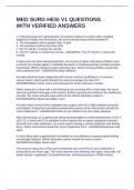 MED SURG HESI V1 QUESTIONS WITH VERIFIED ANSWERS