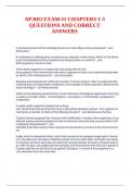 AP BIO EXAM &num;1 CHAPTERS 1-3 QUESTIONS AND CORRECT ANSWERS