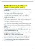 Mold Remediation Contractor TX State exam Questions & Answers Already Graded A&plus;