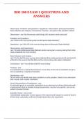 BIO 100 EXAM 1 QUESTIONS AND ANSWERS