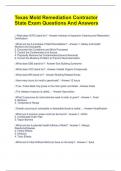 Texas Mold Remediation Contractor State Exam Questions And Answers