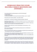 AP BIOLOGY PRACTICE EXAM MULTIPLE CHOICE QUESTIONS AND ANSWERS 1