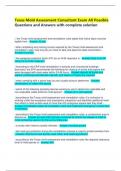  Texas Mold Assessment Consultant Exam All Possible Questions and Answers with complete solution